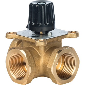 Клапан Ду25 3-х хододовой смесительный kvs 12, ручной STOUT